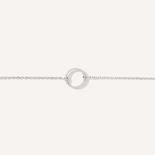 Pulseira minimalista e delicada feita a mão em ouro 18k com circulo