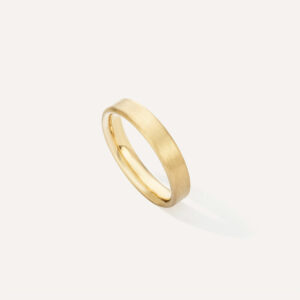 Aliança de casamento feita a mão em ouro 18k arredondada minimalista